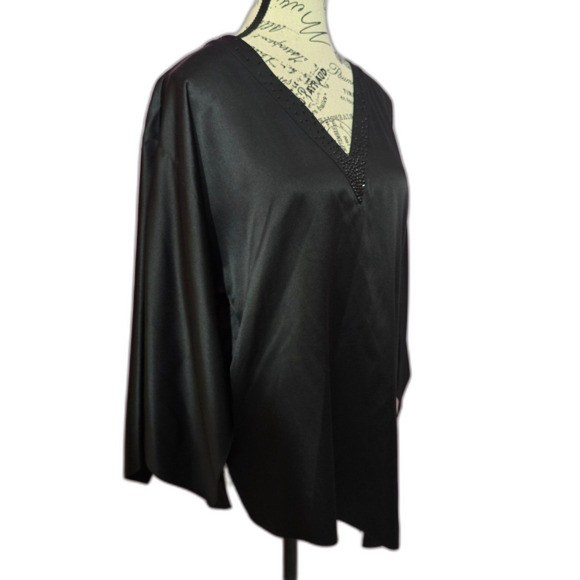 NWT Tahari Logan Silk asymmetrical crystal embellished tunic blouse - Picture 4 of 9